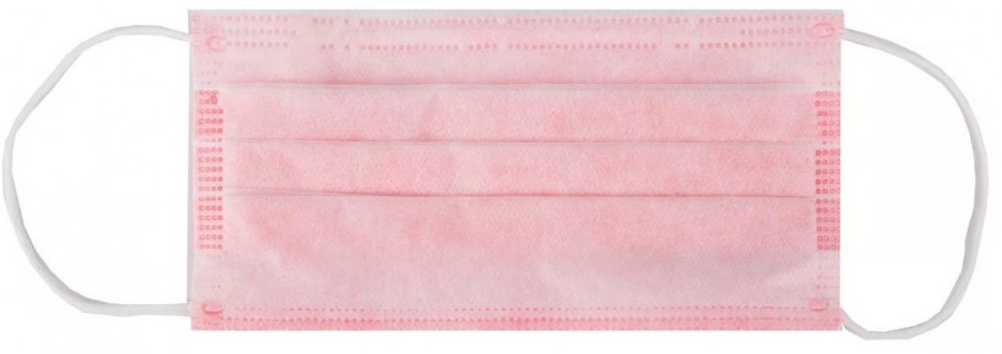 Маски медицинские трехслойные розовые 50 штук Маски медицинские трехслойные розовые 50 штук